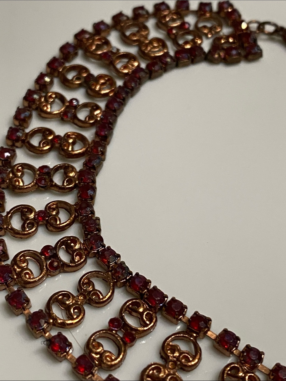 Antique Red Crystal Filigree choker - Picture 5 of 9
